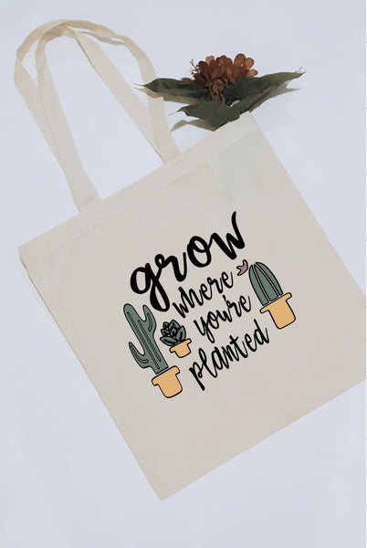 Grow Where You’re Planted Canvas Tote