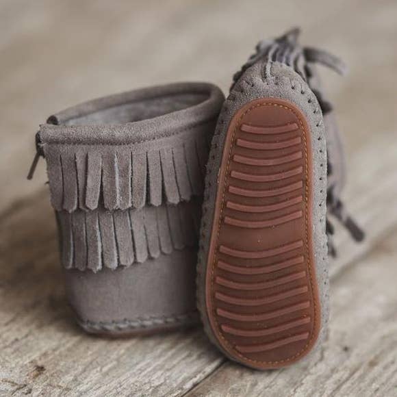 Gray Moccasin Boot